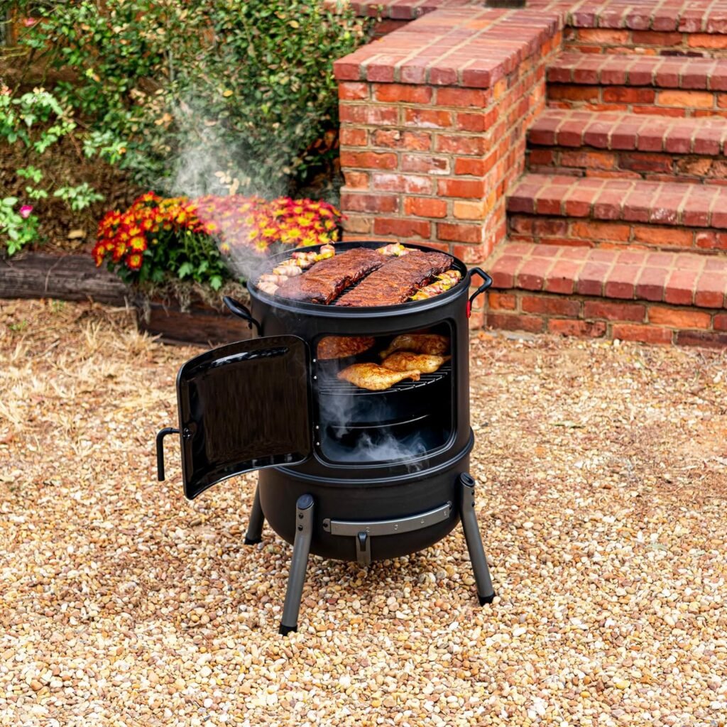 Char-Broil Bullet Charcoal Smoker 20 - 18202076, Black