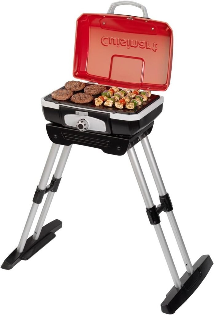 Cuisinart CGG-180 Petit Gourmet Portable Gas Grill with VersaStand, Red