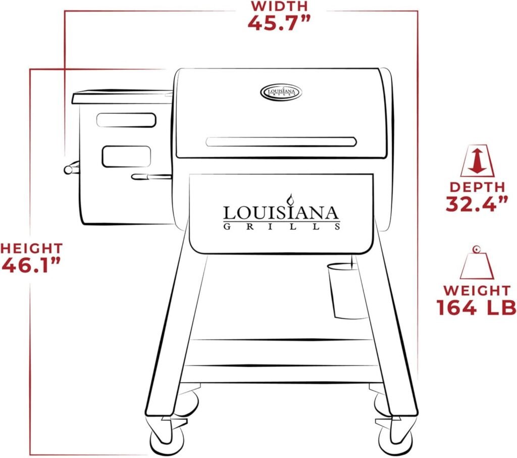 Louisiana Grills 800 Black Label Series Portable Pellet Grill with 809 Square Inch Cooking Area, Digital Controls, WiFi, Bluetooth, and 2 Shelves