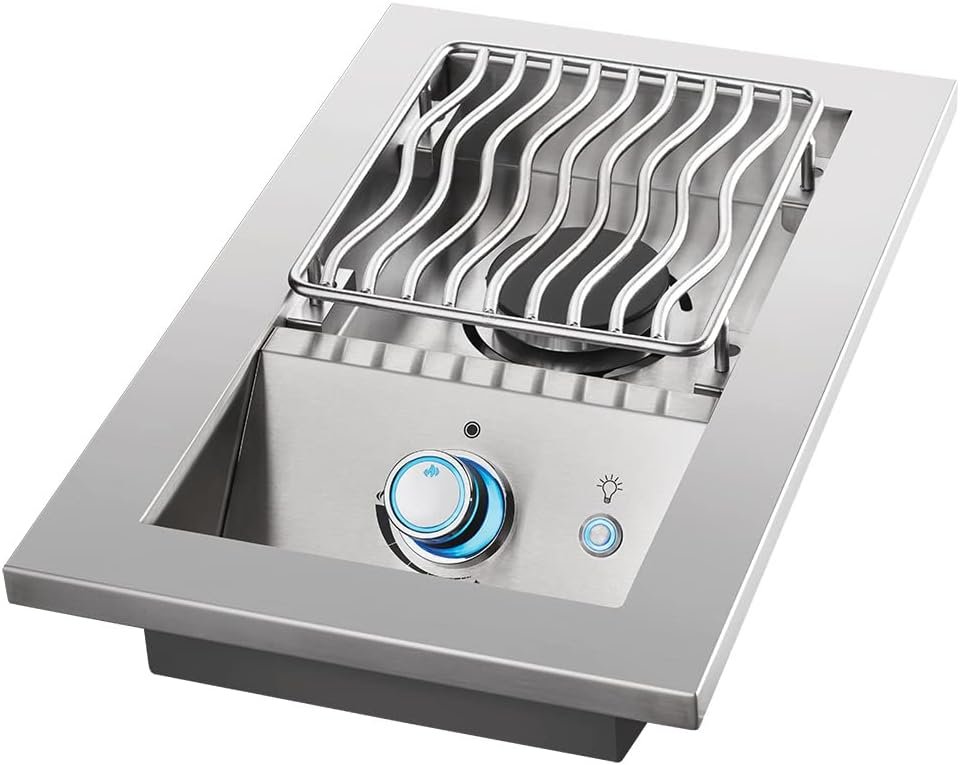 Napoleon Built-In Component - BIB10RTPSS - Single Drop-In Range Style Burner, 10-inch, BBQ Grill, Marine Grade Stainless Steel, Propane, 10-inch Burner, JETFIRE™ Ignition, Easy To Light