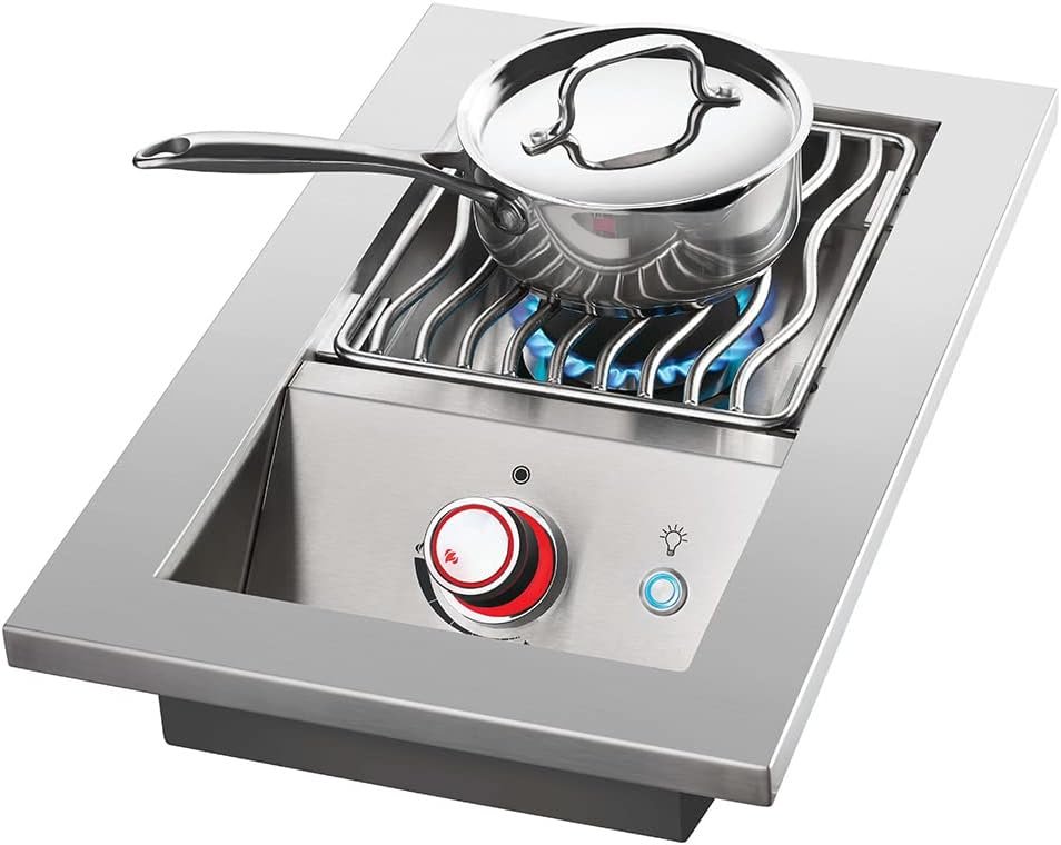 Napoleon Built-In Component - BIB10RTPSS - Single Drop-In Range Style Burner, 10-inch, BBQ Grill, Marine Grade Stainless Steel, Propane, 10-inch Burner, JETFIRE™ Ignition, Easy To Light