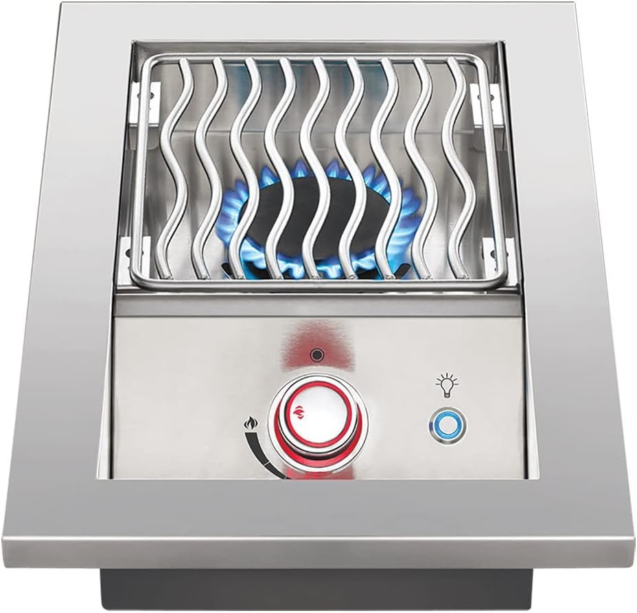 Napoleon Built-In Component - BIB10RTPSS - Single Drop-In Range Style Burner, 10-inch, BBQ Grill, Marine Grade Stainless Steel, Propane, 10-inch Burner, JETFIRE™ Ignition, Easy To Light