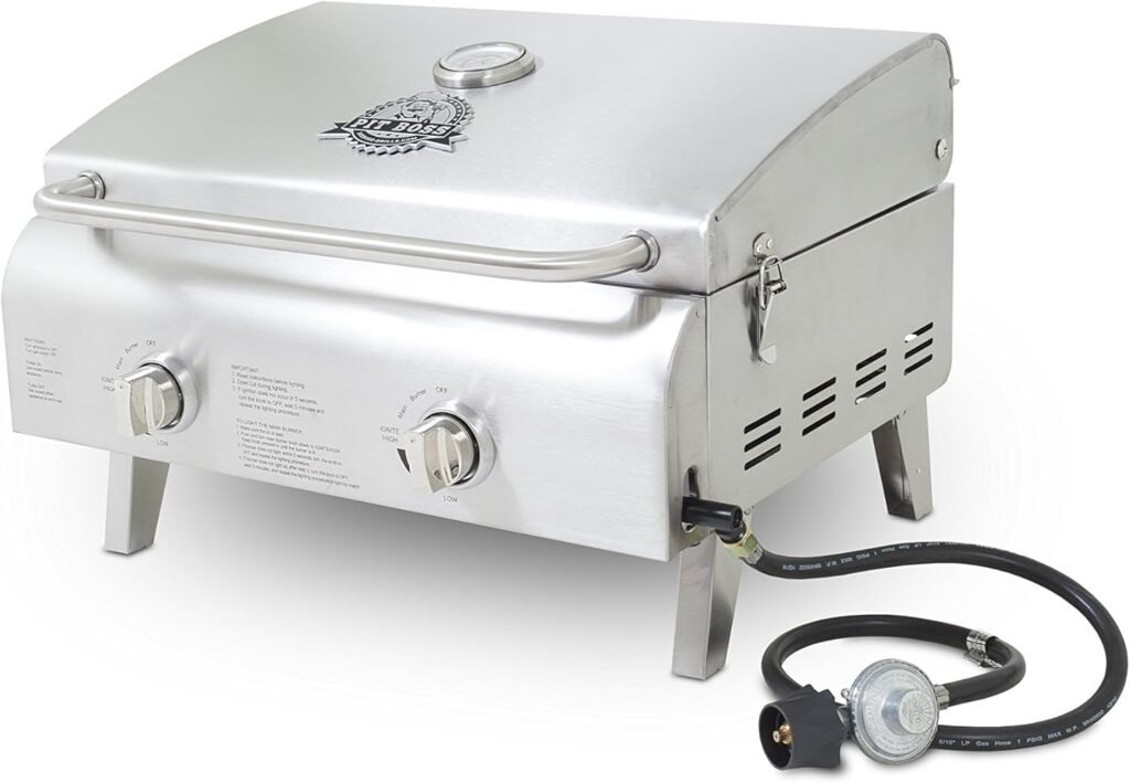 Pit Boss Grills 75275 Stainless Steel Two-Burner Portable Grill