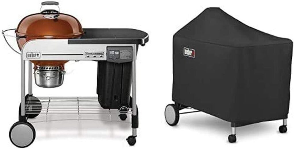 Weber Performer Deluxe Charcoal Grill, 22-Inch, Touch-N-Go Gas Ignition System, Copper