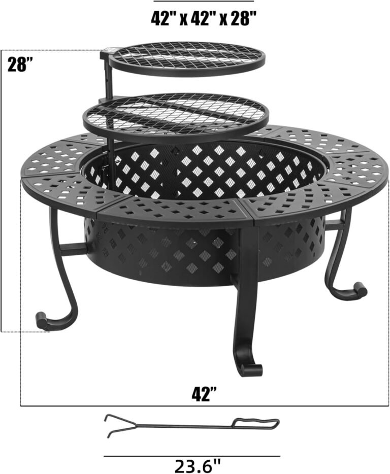 36 Inch Fire Pit with 2 BBQ Grills Review