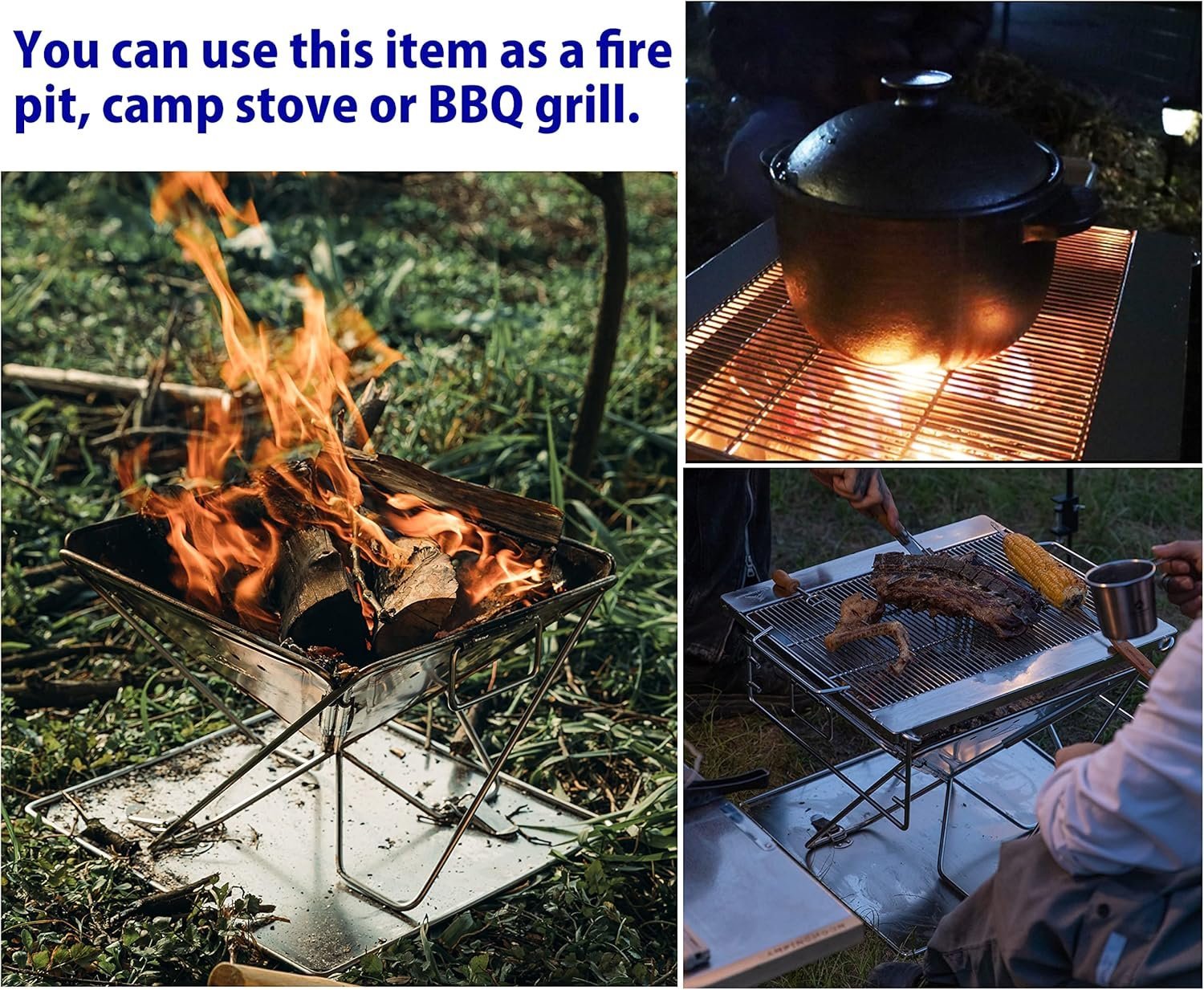 CAMPINGMOON Portable Stainless Steel Wood Burning Grill Review