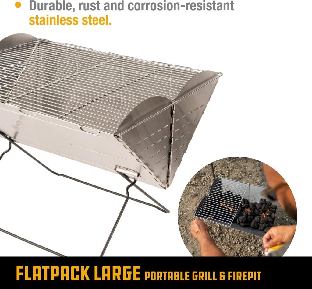 UCO Flatpack Portable Stainless Steel Grill and Fire Pit