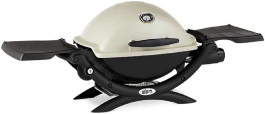 Weber Q1200 Liquid Propane Grill (Titanium) All-in-One Bundle (4 Items)