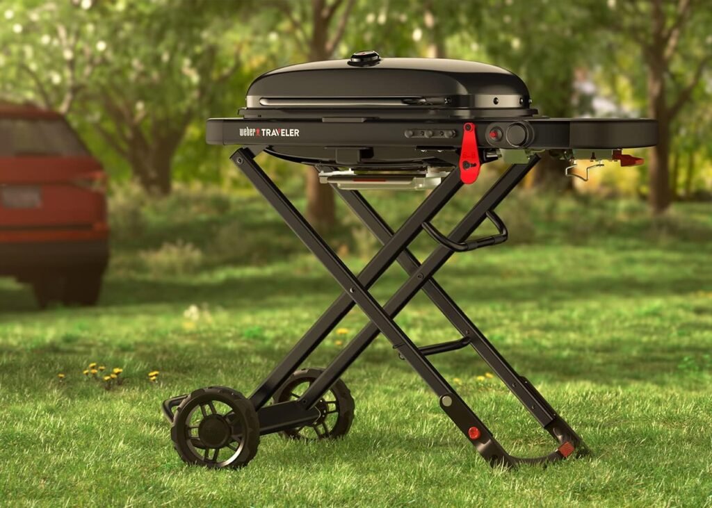 Weber Traveler Portable Gas Grill, Black